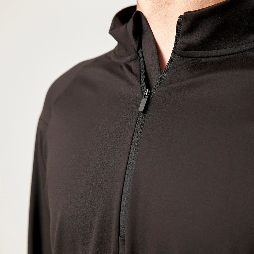 1/2 Zip Sportshirt langarm Herren | Schwarz - Image 7