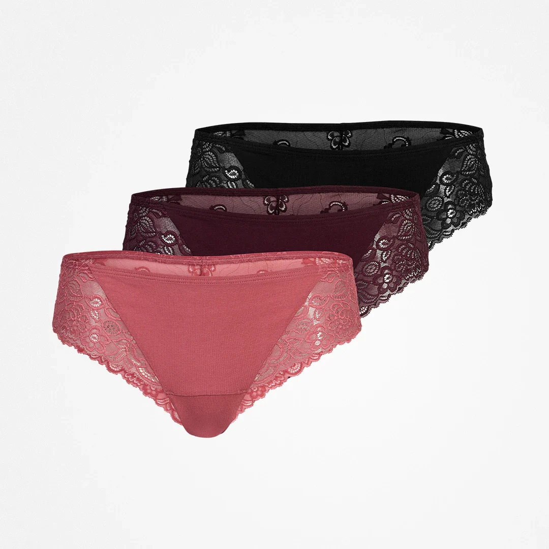Brazilian Slips mit Spitze lace romance | Mix (Mauve/Weinrot/Schwarz) - Image 10