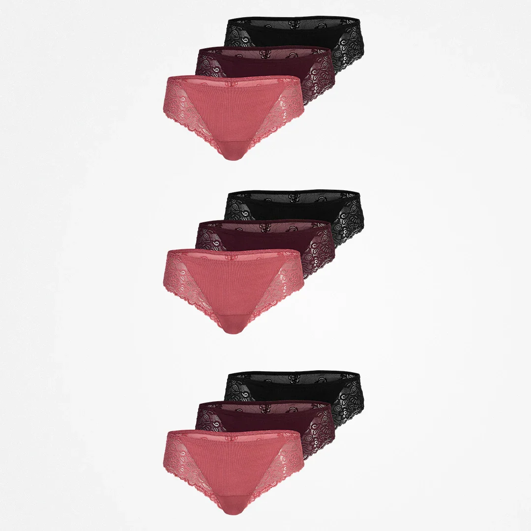 Brazilian Slips mit Spitze lace romance | Mix (Mauve/Weinrot/Schwarz) - Image 12
