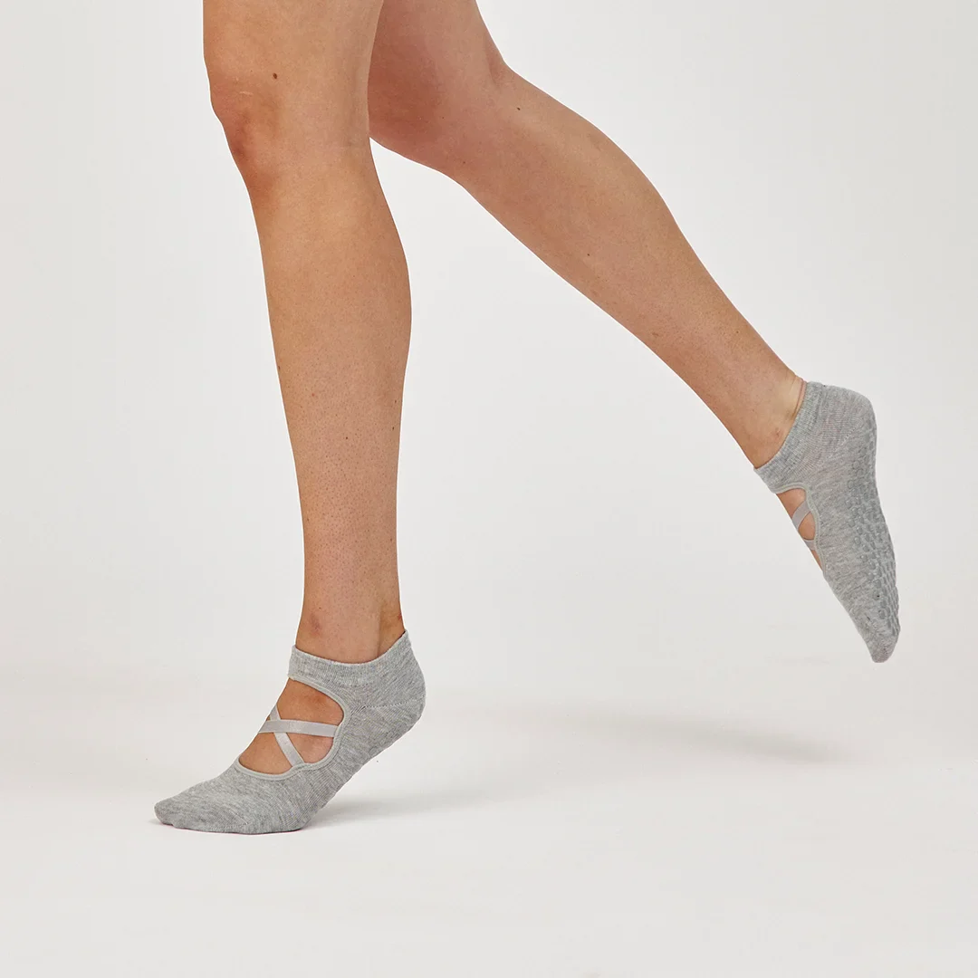 Pilates Socken mit Riemchen | Mix (Schwarz/Grau) - Image 4