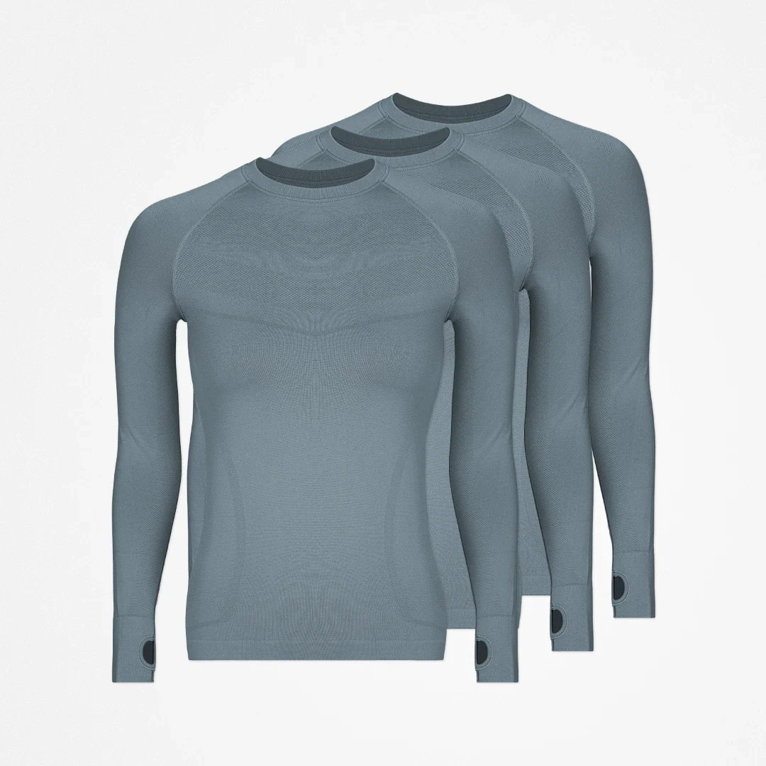 Sportshirt langarm Damen | Taubenblau - Image 13