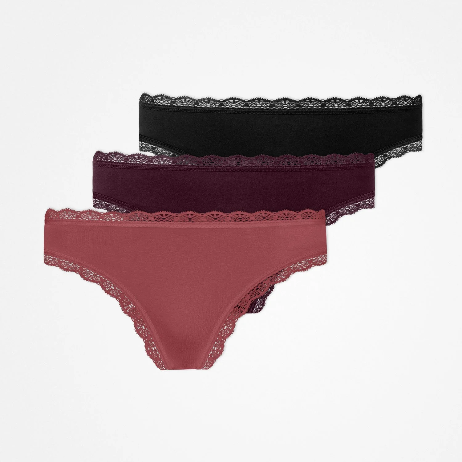 Tangas mit Spitze | Mix (Mauve/Weinrot/Schwarz) - Image 12