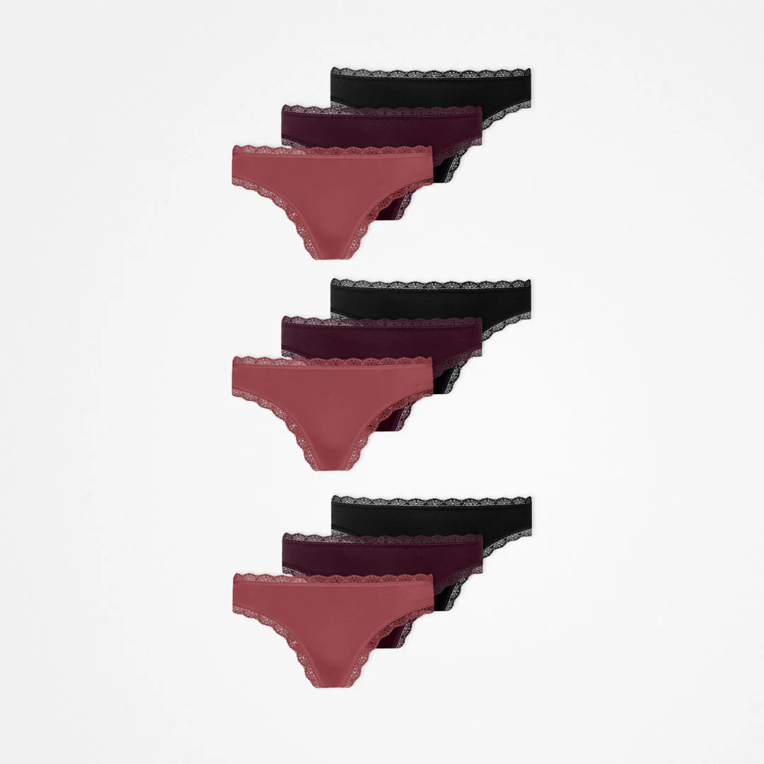 Tangas mit Spitze | Mix (Mauve/Weinrot/Schwarz) - Image 14